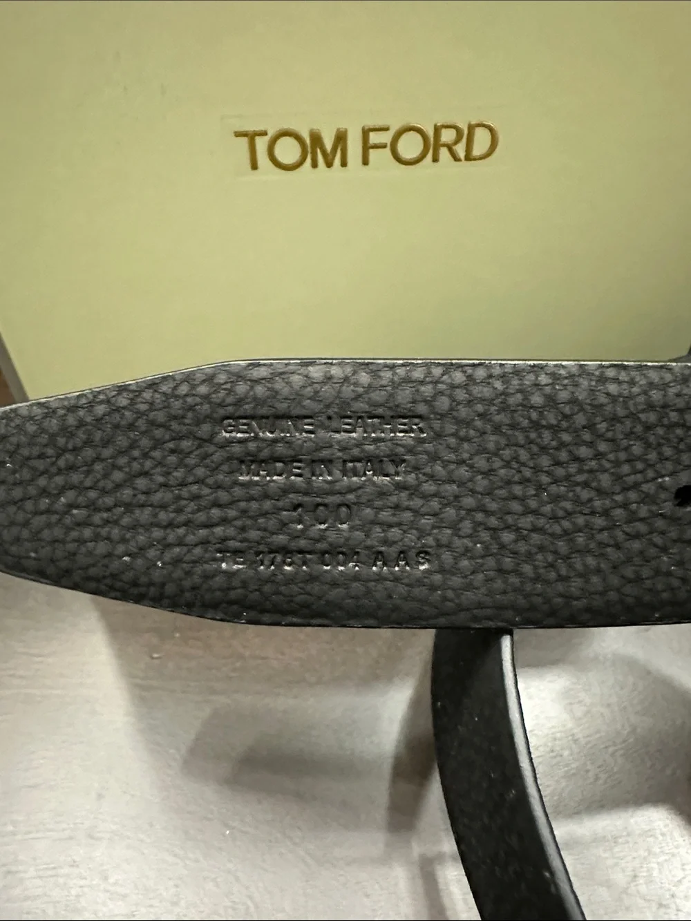 Tom Ford Black and Blue Leather T-Buckle Reversible Belt